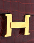 Shiny Alligator Constance Long Wallet Rouge Vif