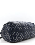 Calfskin Shadow Monogram Keepall Bandouliere 50 Ink Blue White