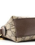 GG Supreme Monogram Textured Dollar Calfskin Web Small Ophidia Dome Shoulder Bag Beige Ebony New Acero