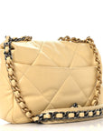 Lambskin Quilted Medium CHNL 19 Flap Yellow