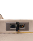 Vitello Seta Burro Medium Peekaboo Iconic Satchel Grigio Polvere Mattone