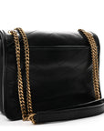 Lambskin Matelasse Monogram Baby Niki Chain Satchel Black