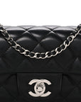 Lambskin Quilted Extra Mini Rectangular Flap Black