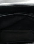 Calfskin Y Quilted Monogram Monochrome Toy Loulou Crossbody Bag Black