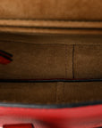 Grained Calfskin Mini Gate Crossbody Bag Scarlet Burnt Red