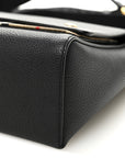 Grainy Calfskin Vintage Check Note Crossbody Bag Black