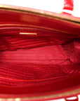 Saffiano Vernice Galleria Double Zip Tote Rosso