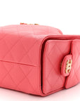 Caviar Quilted Mini CHNL 25 Handbag Coral