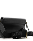Coated Canvas Calfskin Vintage Check Medium Note Crossbody Bag Black