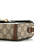 GG Supreme Monogram Mini Horsebit 1955 Shoulder Bag Beige Brown Sugar