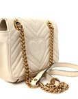 Calfskin Matelasse Mini GG Marmont Shoulder Bag White