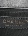 Calfskin Quilted Medium Boy Top Handle Flap Black