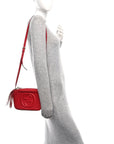 Pebbled Calfskin Small Soho Disco Bag Vibrant Red