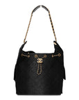 Washed Denim Quilted Medium CHNL 25 Handbag Black