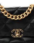 Lambskin Quilted Medium CHNL 19 Flap Black