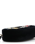 Velvet Matelasse Crystal Star GG Marmont Belt Bag 75 30 Black