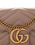 Calfskin Matelasse Super Mini GG Marmont Shoulder Bag Porcelain Rose