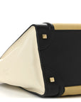 Velluto Calfskin Mini Tri-Color Luggage Vanilla