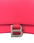 Shiny Box Calfskin Small Hourglass Top Handle Bag Acid Fuchsia