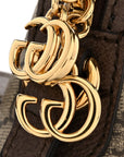 GG Supreme Monogram Textured Dollar Calfskin Web Small Ophidia Dome Shoulder Bag Beige Ebony New Acero
