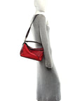 Calfskin Colorblock Medium Puzzle Bag Red