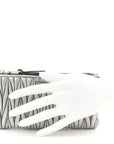 Metallic Nappa Matelasse Quilted Zip Wallet Silver