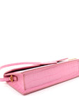 Calfskin Crocodile Embossed Le Bambino Long Pink