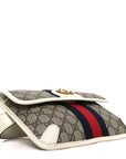 GG Supreme Monogram Web Small Ophidia Belt Bag 85 34 Beige Ebony White