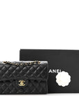 Caviar Quilted Small Double Flap Black