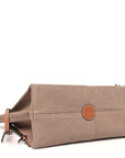 Canvas Calfskin Cushion Tote Taupe