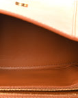 Shiny Box Calfskin Small Hourglass Top Handle Bag Camel