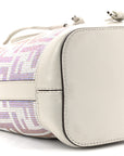 Crystal Vitello Laminato FF Mini Mon Tresor Bucket Bag Crystal Argento