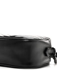 Calfskin Matelasse Monochrome Small GG Marmont Chain Shoulder Bag Black