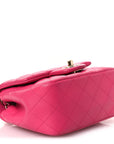 Lambskin Quilted Mini Square Flap Pink