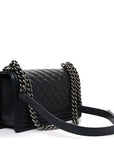 Caviar Quilted Medium Boy Flap Black