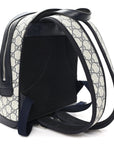GG Supreme Monogram Textured Dollar Calfskin Web Small Ophidia Day Backpack Beige Blue Black