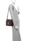Box Calfskin Medium Classic Box Flap Bag Burgundy