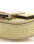 Crystal Vitello Laminato FF Nano Maxi Buckle Baguette Charm Light Gold