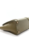 Drummed Calfskin Micro Luggage Dark Olive