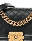 Caviar Quilted Small Boy Flap Black