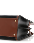 Calfskin Vintage Check Medium Two Handle Title Bag Black