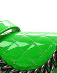 Patent Quilted Small Boy Flap Green