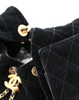Suede Quilted Small CHNL 25 Handbag Black