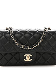 Lambskin Quilted Mini Rectangular Flap Black