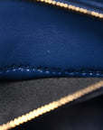 Shiny Calfskin Crocodile Embossed Small Hourglass Top Handle Bag Navy
