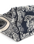 Canvas Embroidered Medium D1ORiviera Toile De Jouy Reverse Book Tote Blue