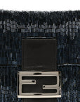 Satin Beaded Baguette Blue Brown