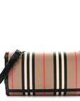 E-Canvas Icon Stripe Hannah Wallet With Detachable Strap Archive Beige