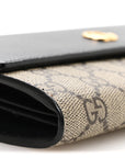 Dollar Calfskin GG Supreme Monogram Petite GG Marmont Wallet Chain Bag Black Beige Ebony