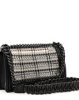 PVC Thread Woven Medium Boy Flap Black